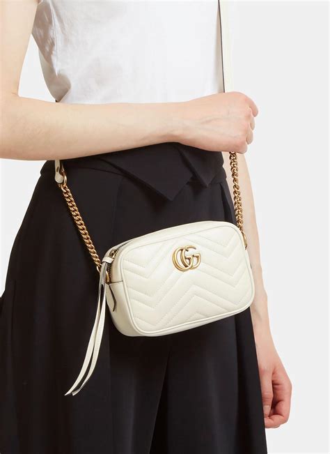 gucci marmont bag small white|Gucci Marmont suede bag.